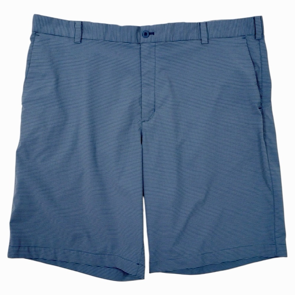 Nike Golf Shorts Mens 40 Blue Stripe Dry Fit Athletic Performance Flat Front